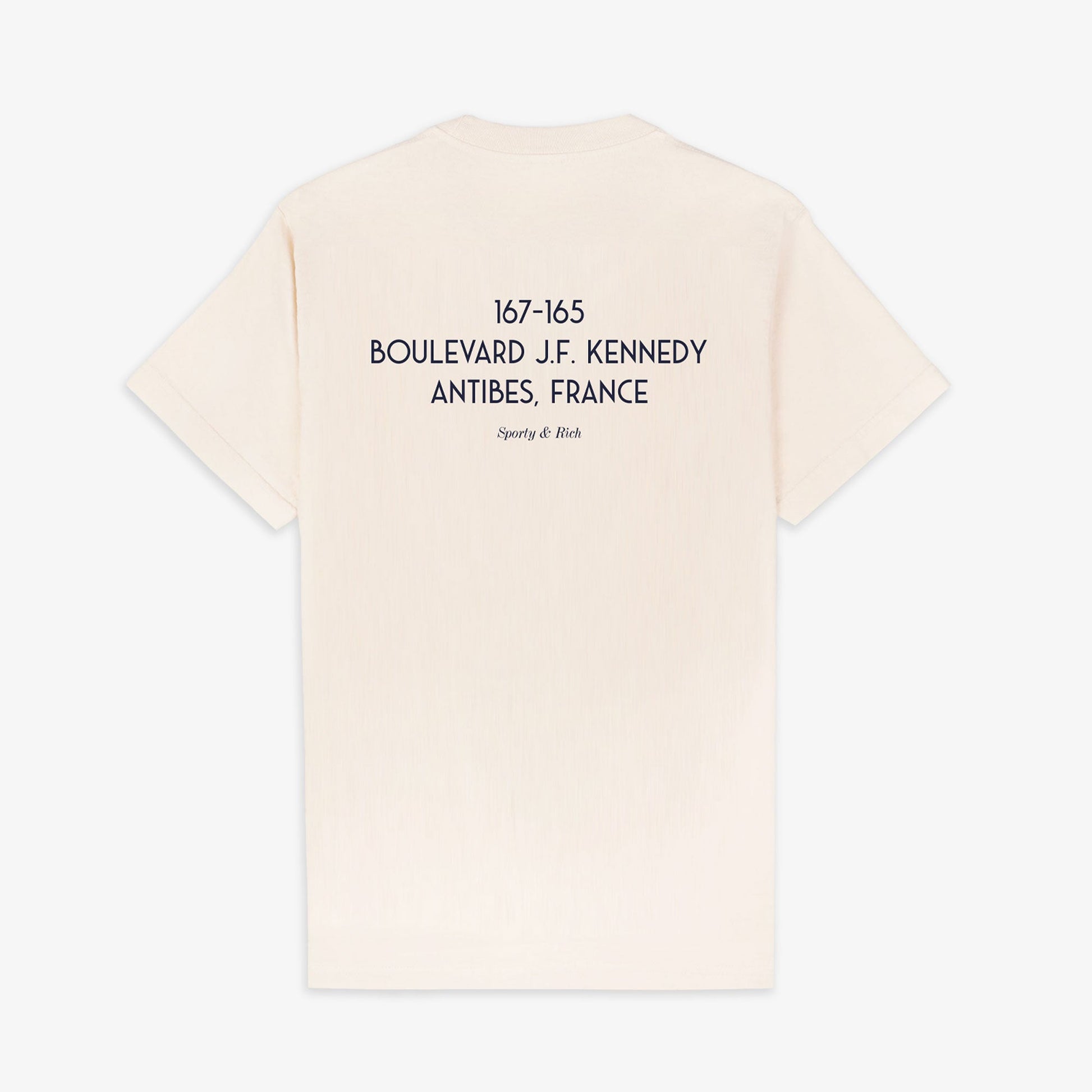 SPORTY & RICH | EDEN CREST KENNEDY T-SHIRT { CREAM/NAVY