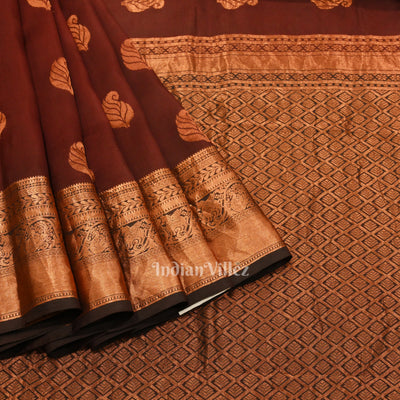Black Maroon Pure Kanjivaram Silk Saree
