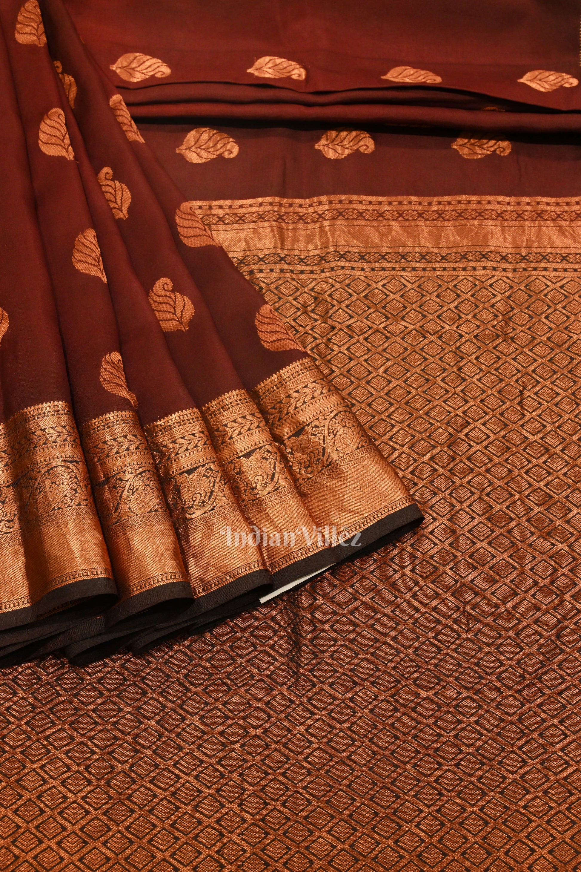 Black Maroon Pure Kanjivaram Silk Saree