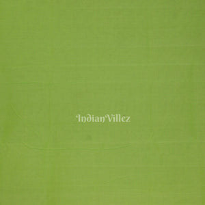 Parrot Green Butta Design Cotton Paithani Saree