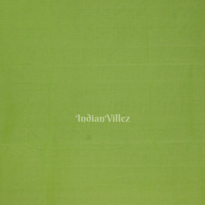 Parrot Green Butta Design Cotton Paithani Saree