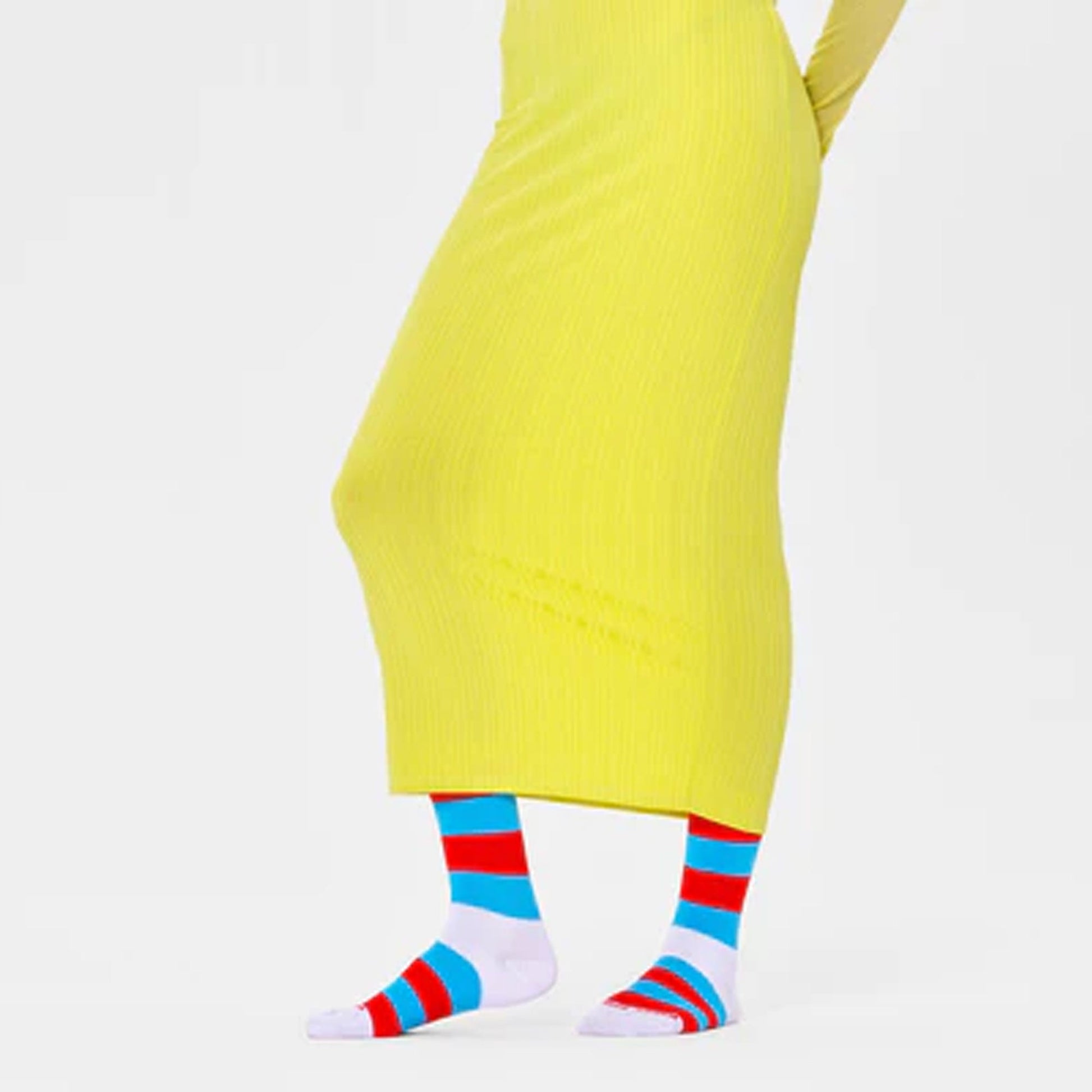 Happy Socks | STRIPE IT 3/4 CREW SOCK  { WHITE/RED/BLUE