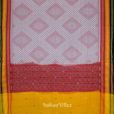 Light Pink Odisha Ikat Sambalpuri Pure Cotton Saree