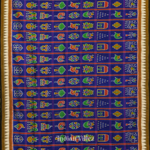 Blue Red Nabakothi Khandua Silk Saree