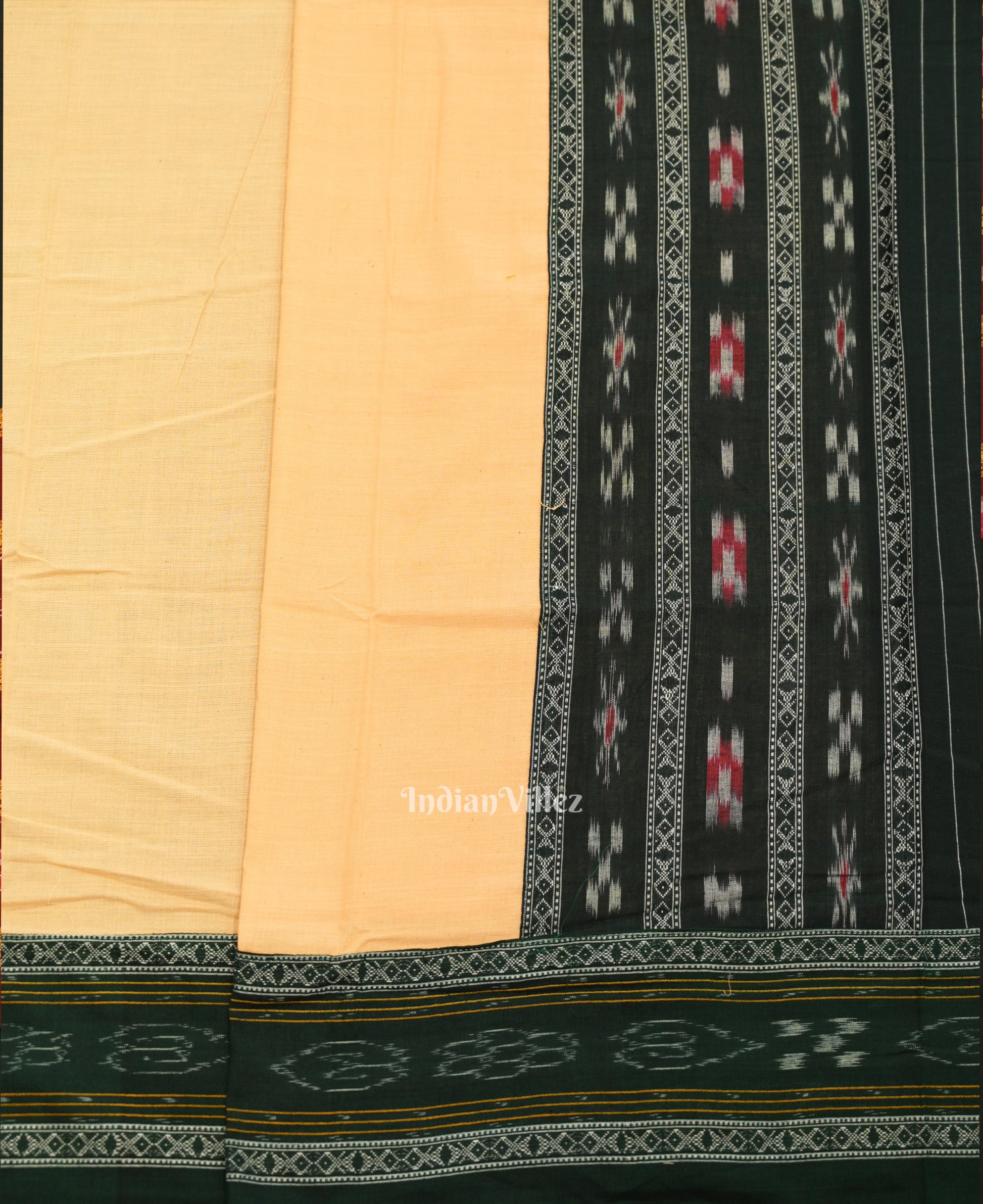 Green Cream  Maniabandha Sambalpuri Cotton Dress set & Dupatta