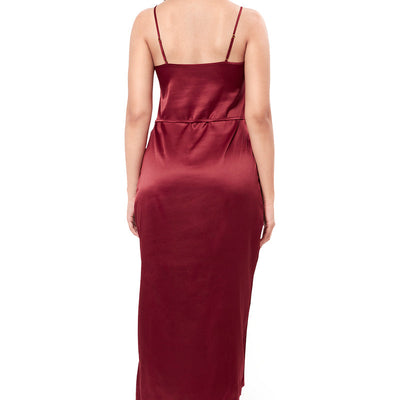 Eternal Bliss Full Length Chemise - Red Berry