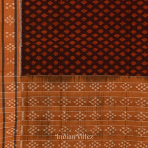 Coffee with Brown Odisha Sambalpuri Pure Cotton Saree
