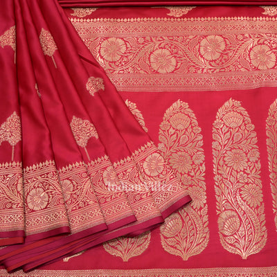 Latest Gergeous Bridal Rani Pink Soft Pure Mashru Satin Silk Banarasi Saree