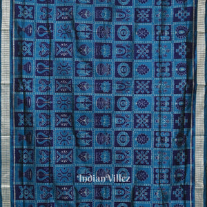 Blue Odisha Ikat Sambalpuri Silk Saree