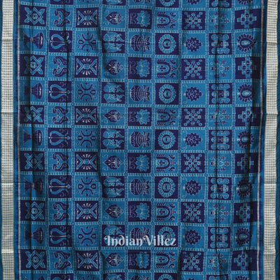 Blue Odisha Ikat Sambalpuri Silk Saree