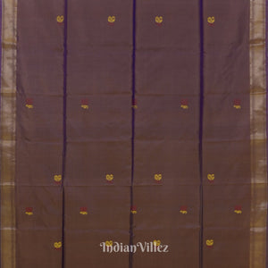 Copper Dual Tone Pure Bishnupuri Silk Saree