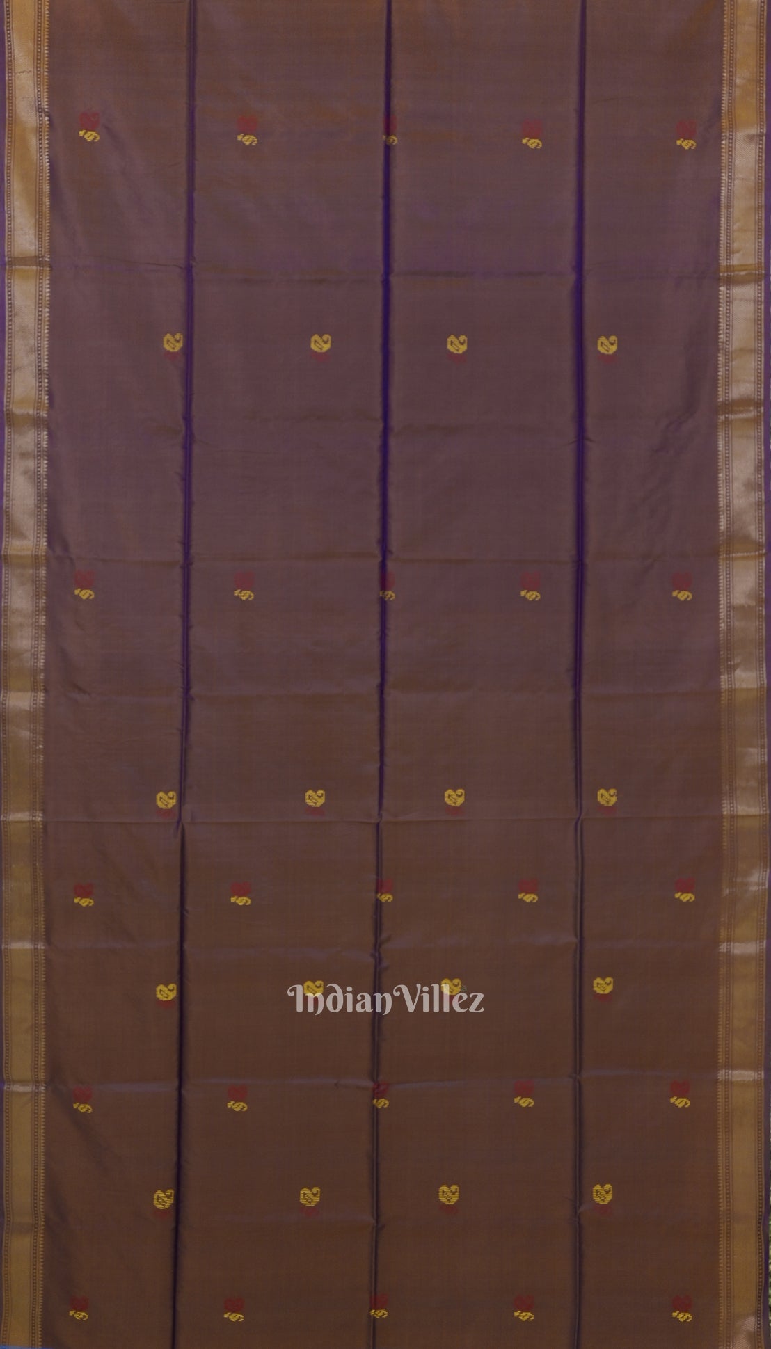 Copper Dual Tone Pure Bishnupuri Silk Saree