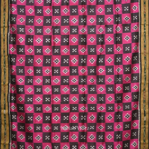 Magenta Pink Black Pasapali Odisha lkat Khandua Silk Saree