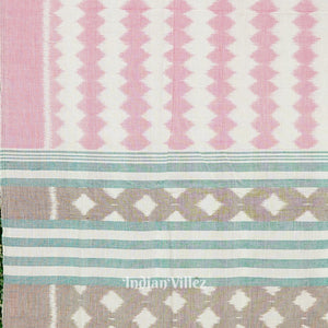 Light Pink Pure Sambalpuri Ikat Cotton Saree