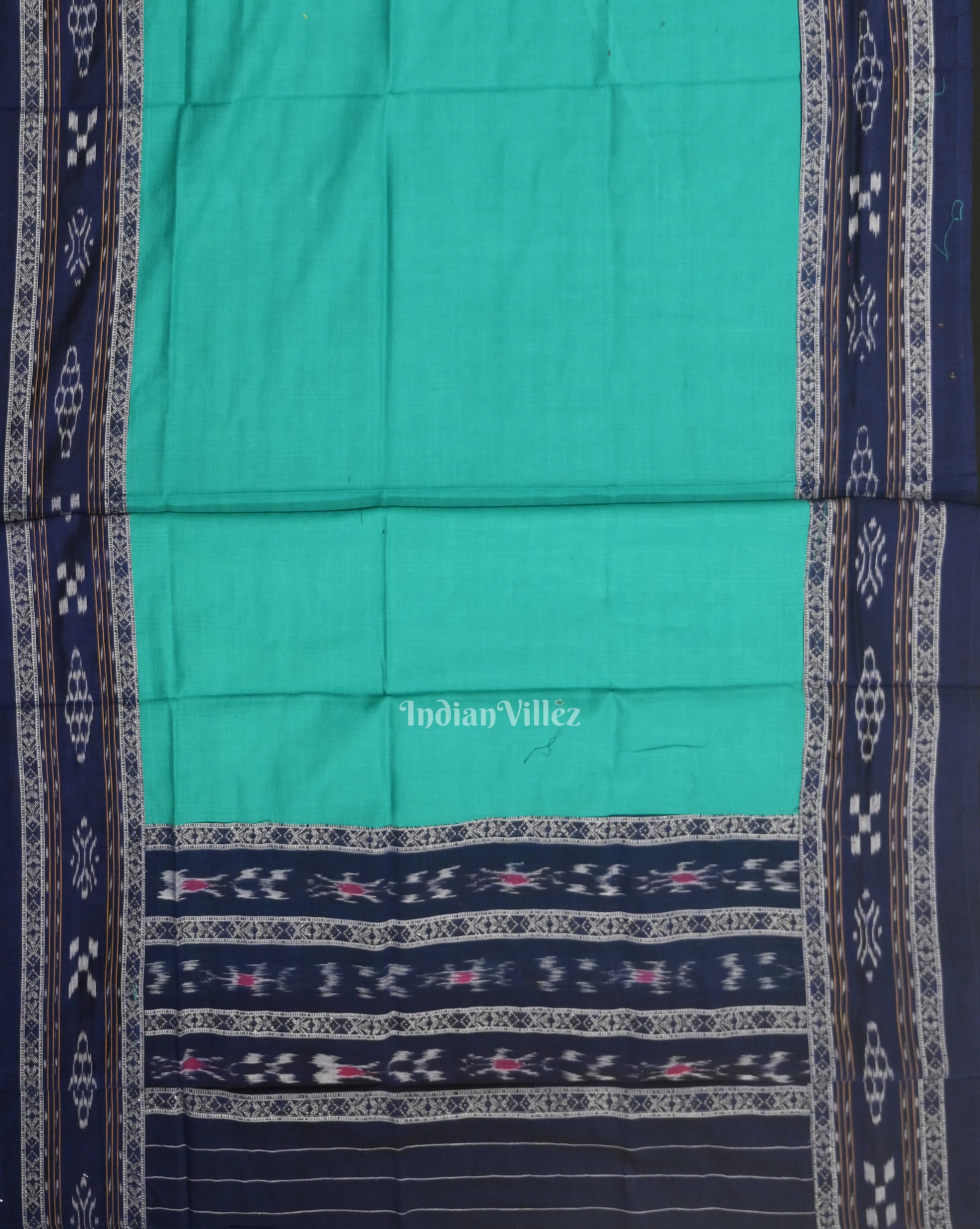 Blue Green Pasapali Sambalpuri Cotton Dress set with Dupatta