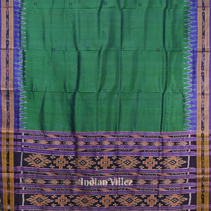 Deep Green Butta Design Odisha Ikat Khandua Silk Saree(Pre-Order)