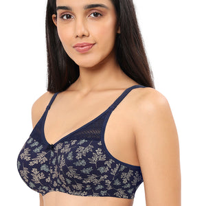 Lace Concealer Non-padded Non-wired Bra - Twigs Print