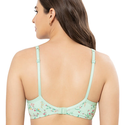 Cotton Casuals Padded Non-Wired Printed T-Shirt Bra - Cotton Ditsy Print