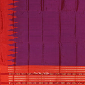 Purple Red Bomkai Sambalpuri Silk Saree