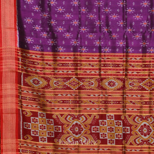 Purple Red Odisha Khandua Silk Saree