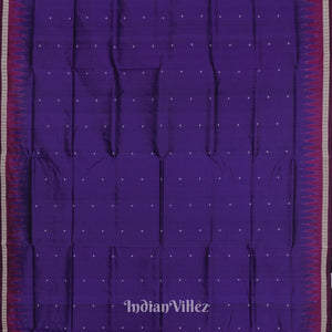 Purple Maroon Single Butta Design Odisha Ikat Bomkai Silk Saree