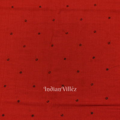 Red Floral Motif Odisha Ikat Cotton Fabric