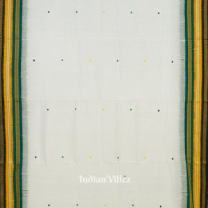 White Odisha Ikat Khandua Kathiphera Cotton Saree