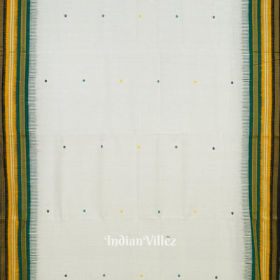 White Odisha Ikat Khandua Kathiphera Cotton Saree