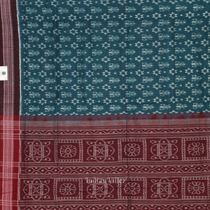 Green Coffee Tribal Theme Odisha Sambalpuri Pure Cotton Saree