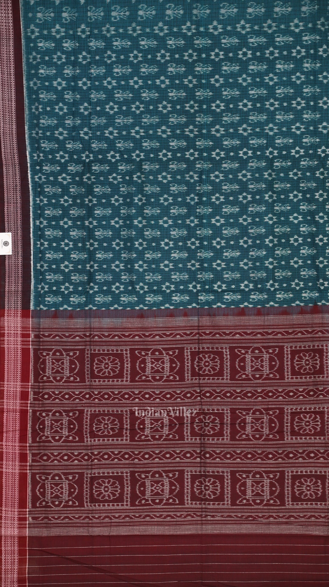 Green Coffee Tribal Theme Odisha Sambalpuri Pure Cotton Saree