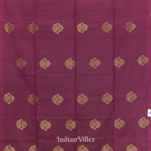 Maroon Golden Floral Design Pure Kanjivaram Soft Silk Saree