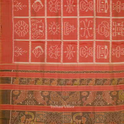 Peach Nabakothi Contemporary Designer Silk Saree