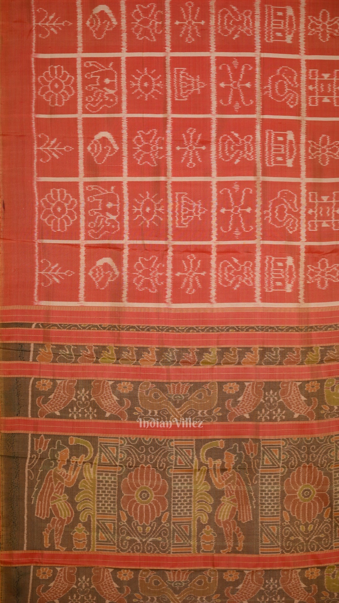 Peach Nabakothi Contemporary Designer Silk Saree