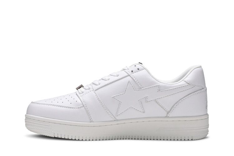 A Bathing Ape Bape Sta Low Patent White