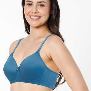 Smooth Charm Padded Non-Wired T-Shirt Bra - Blue Sapphire
