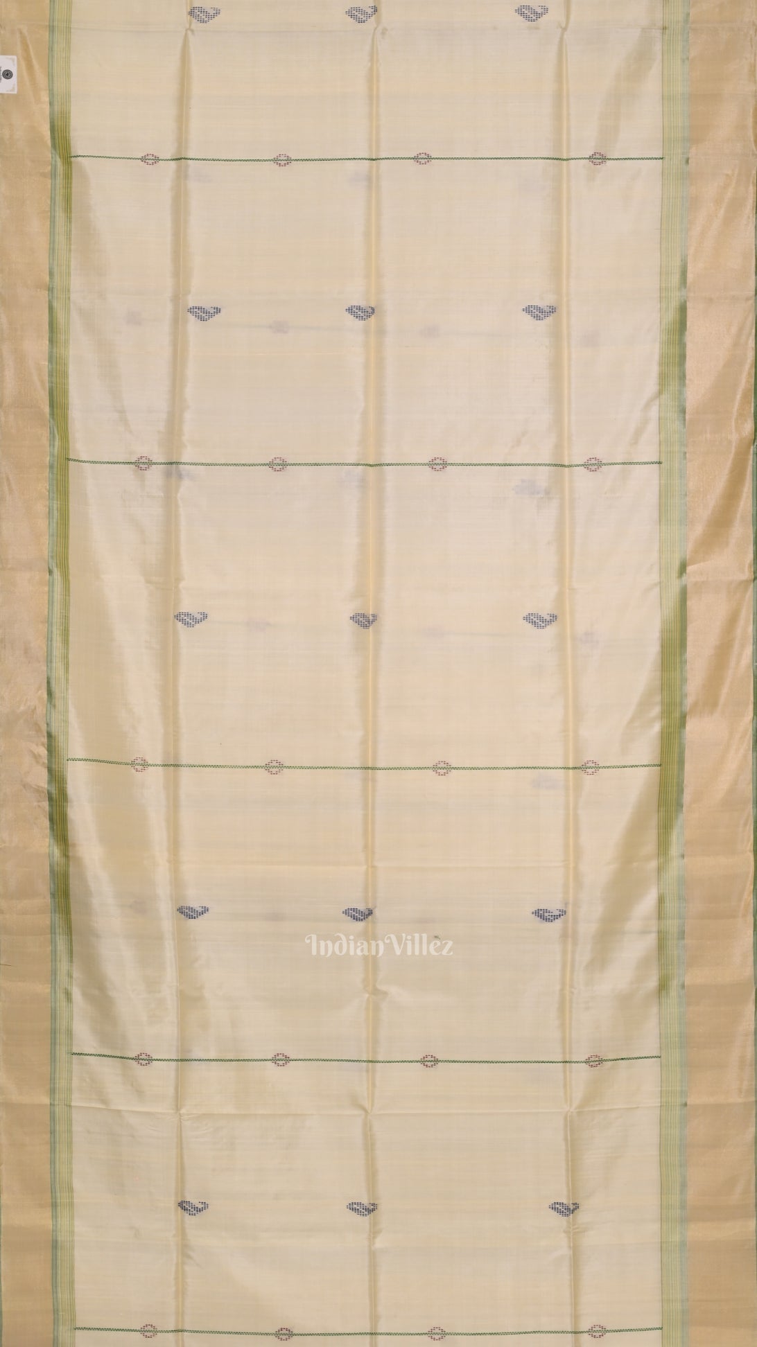 Off White Red Pure Bishnupuri Silk Saree