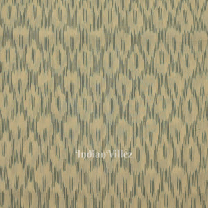 White Green Pochampally Ikat Cotton Fabric