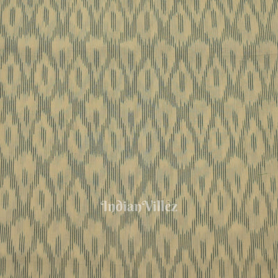 White Green Pochampally Ikat Cotton Fabric