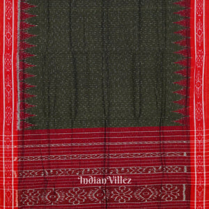 Bottle Green Maniabandha Cotton Jharana Saree