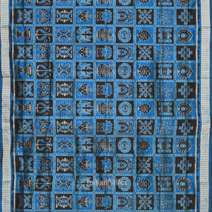 Deep Blue Nabakothi Odisha Ikat Sambalpuri Silk Saree