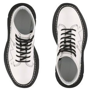 Alexander Mcqueen Tread Slick Lace Up Boot Ivory Black (Women'S)