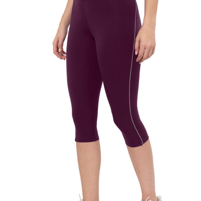 Energize High Rise Active Capri - Blackberry Wine