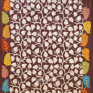 Exclusive Tussar Kantha Stitch Hand Embroidered Saree