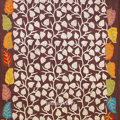 Exclusive Tussar Kantha Stitch Hand Embroidered Saree