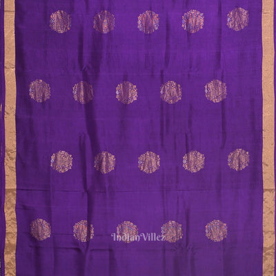 Violet With Pink Pure Kanjivaram Soft Silk Saree