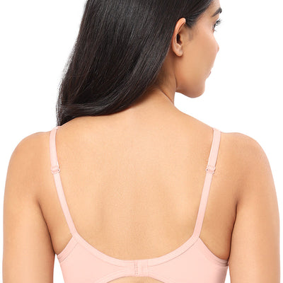 Cotton Casual Lightly Padded Non-Wired Full Coverage T-Shirt Bra - Impatiens Pink