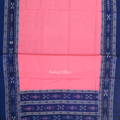 Blue Baby Pink Flower Buti Odisha Ikat  Sambalpuri Dress Set & Dupatta