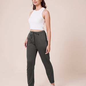 Women Solid Silver Grey Mid Rise Ultra Warm Jogger