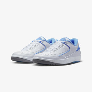 Jordan | AIR JORDAN 2 RETRO LOW  { WHITE/UNIVERSITY BLUE-CEMENT GREY