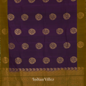 Dark Purple Pure Kanjivaram Soft Silk Saree